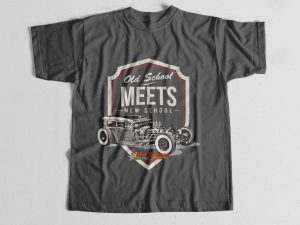 Old School Meets New School T-Shirt for Hot Rodders